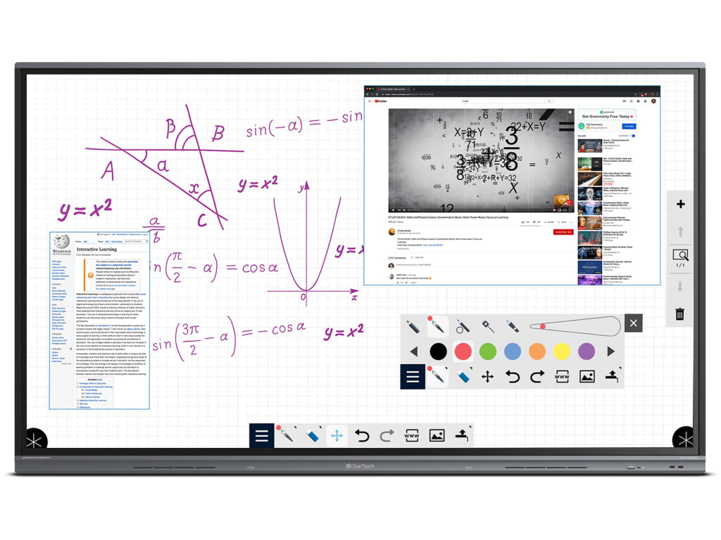 Clear Touch 75" Interactive Screen with Wall Mount and Wi-Fi Module