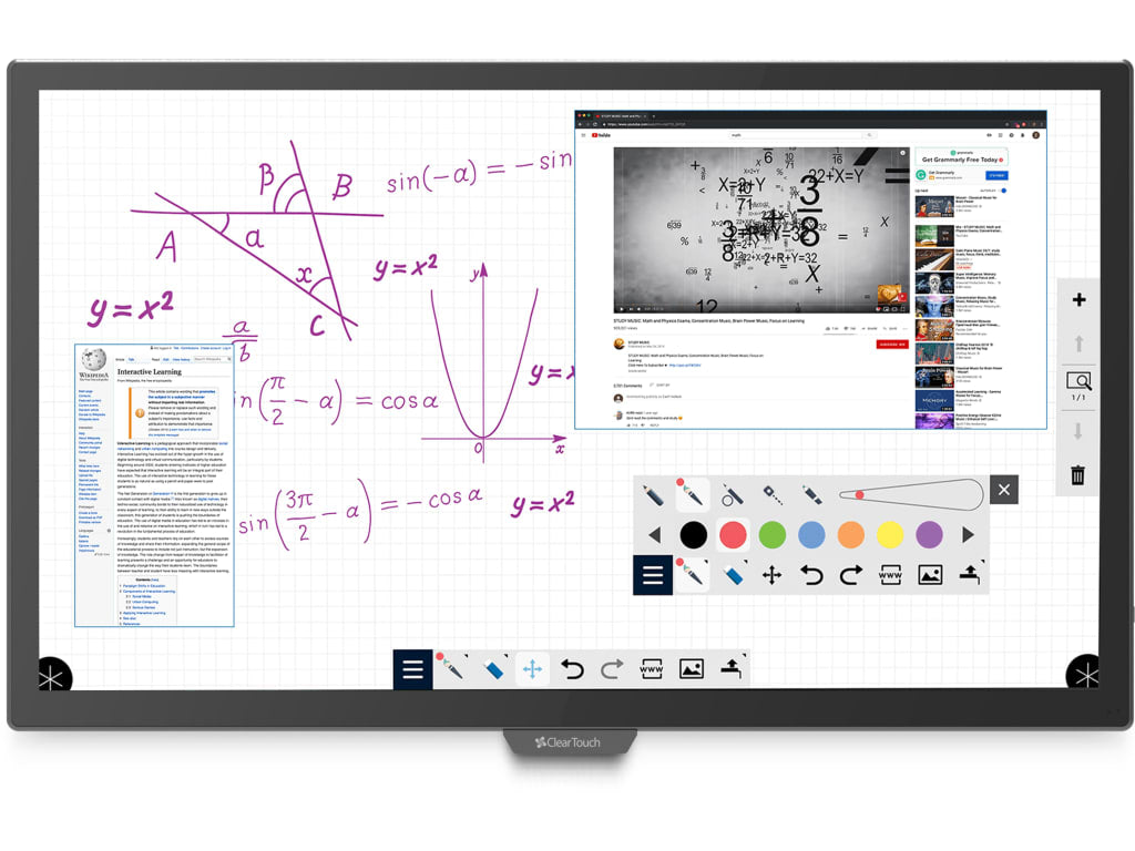 Clear Touch 65" 7000XE Series Interactive UHD Panel - Low Latency, PCAP Technology