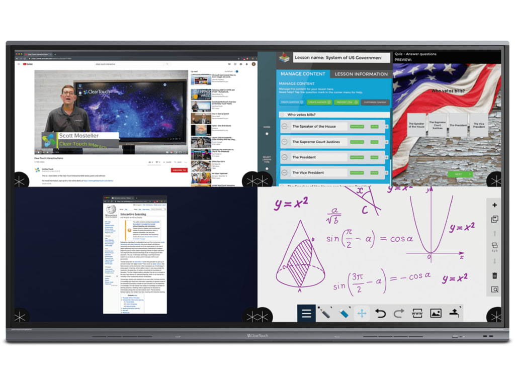 Clear Touch 65" 7000XE Series Interactive UHD Panel - Low Latency, PCAP Technology