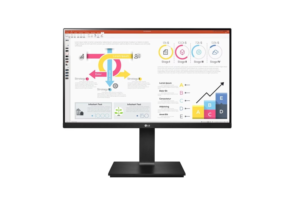 LG 24BP75Q-B - 23.8” IPS QHD Monitor with HDR10, USB Type-C Port, AMD FreeSync, Reader Mode, and Flicker Safe