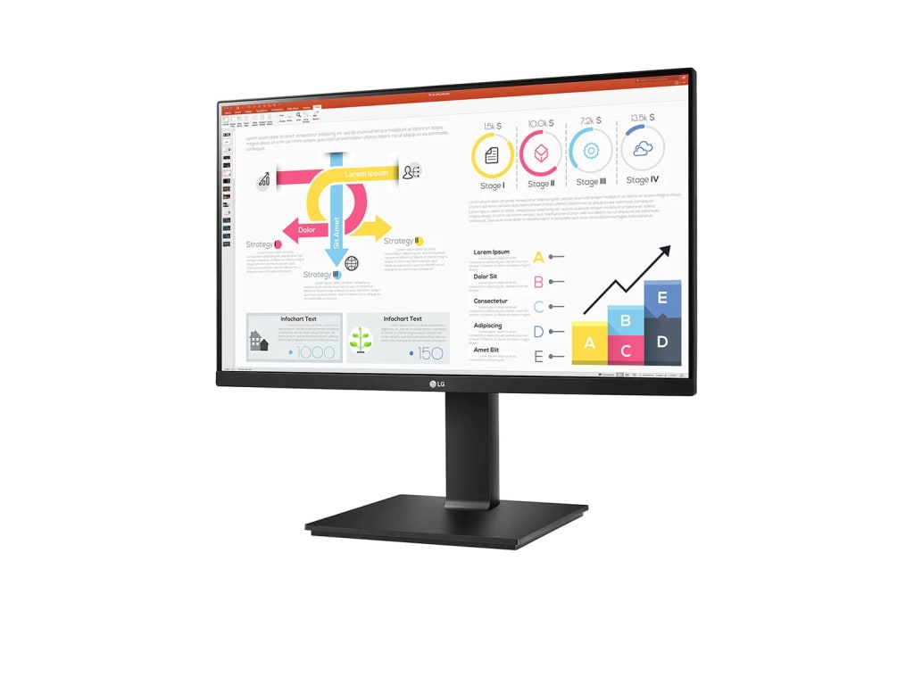 LG 24BP75Q-B - 23.8” IPS QHD Monitor with HDR10, USB Type-C Port, AMD FreeSync, Reader Mode, and Flicker Safe