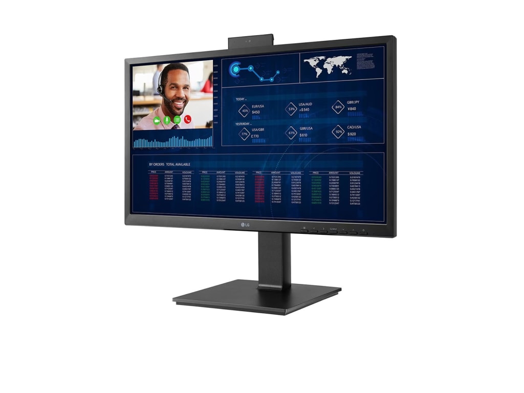 LG 24CQ651W-BP - 23.8'' Full HD All-in-One Thin Client with Quad-Core Processor, Built-in Full HD Webcam, and Speakers