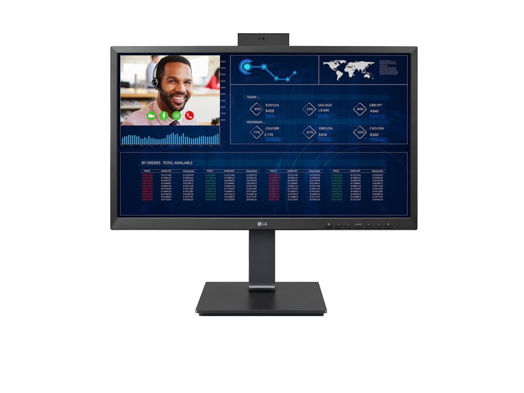 LG 24CQ651W-BP - 23.8'' Full HD All-in-One Thin Client with Quad-Core Processor, Built-in Full HD Webcam, and Speakers