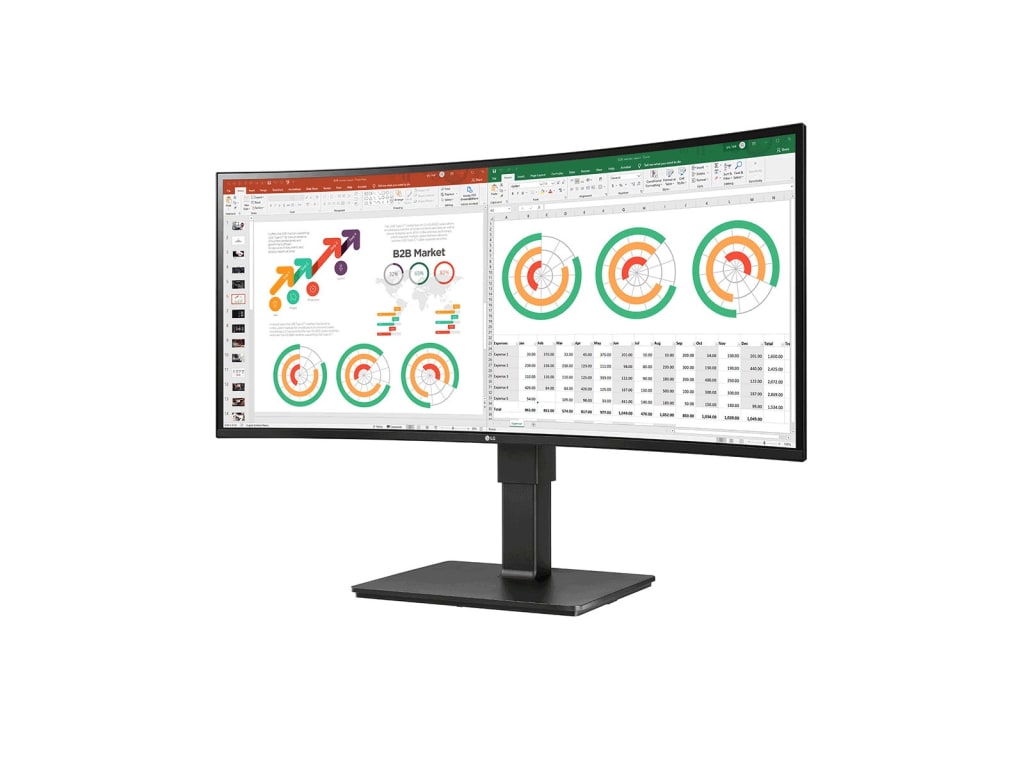 LG 34BN77C-B - 34-inch IPS QHD UltraWide Curved Monitor with 21:9 Aspect Ratio
