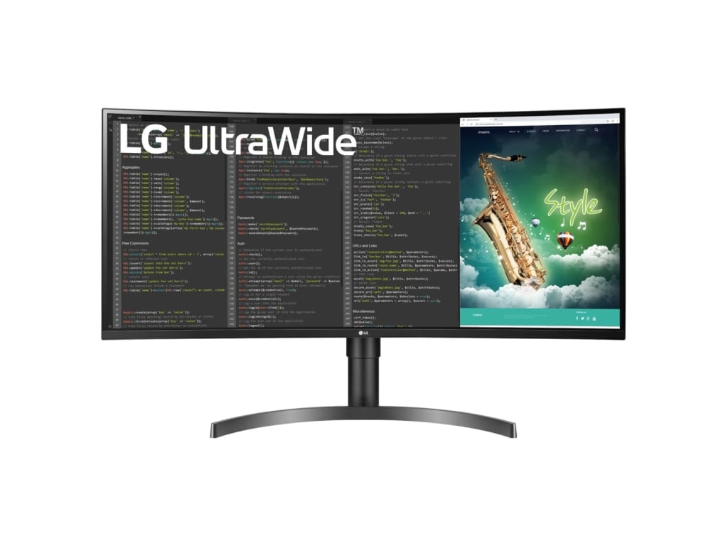 LG 35BN75CN-B - 35” VA HDR QHD UltraWide Curved Monitor with 100Hz Refresh Rate, 5ms(GTG), USB Type-C, AMD FreeSync