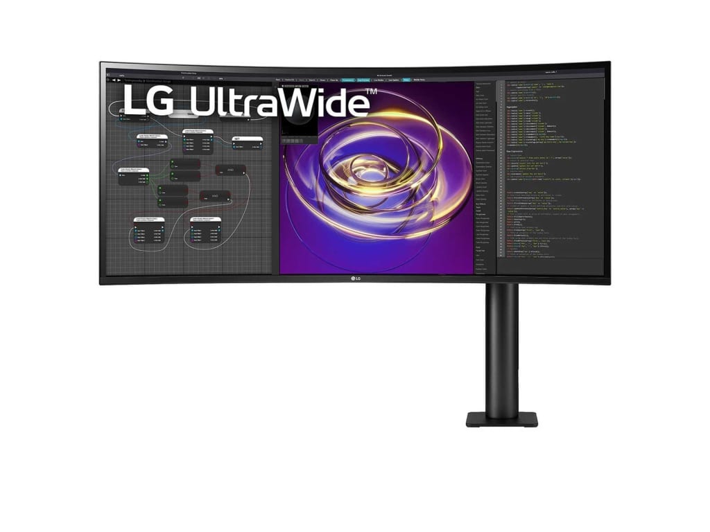 LG 34BP88CN-B - 34-inch 21:9 QHD UltraWide Curved Ergo Monitor with HDR10, USB Type-C, and AMD FreeSync