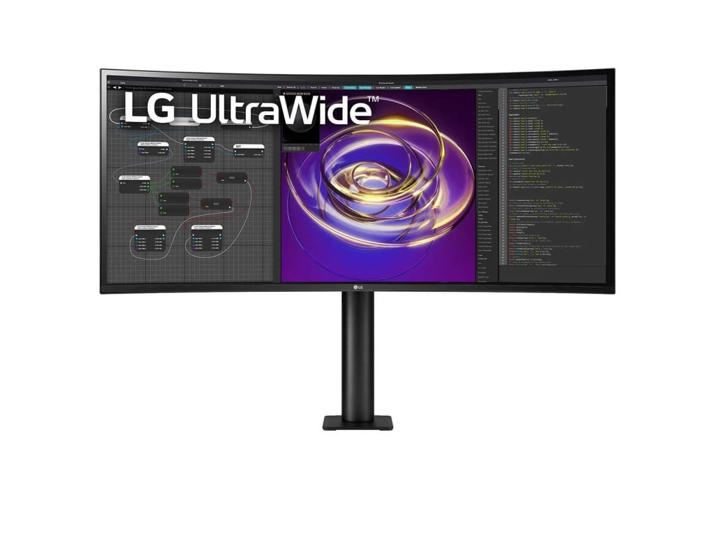 LG 34BP88CN-B - 34-inch 21:9 QHD UltraWide Curved Ergo Monitor with HDR10, USB Type-C, and AMD FreeSync