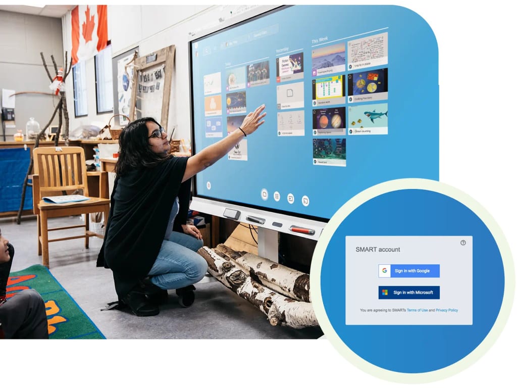 SMARTBOARD SBID-6286S-C - 86" 4K Interactive Screen with iQ and Learning Suite (White)