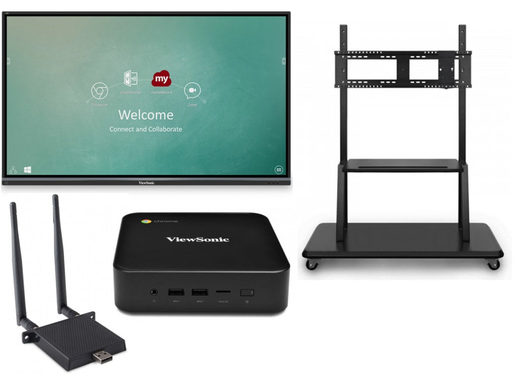 ViewSonic IFP7550-C2 - 75in ViewBoard 4K Ultra HD Interactive Flat Panel Bundle