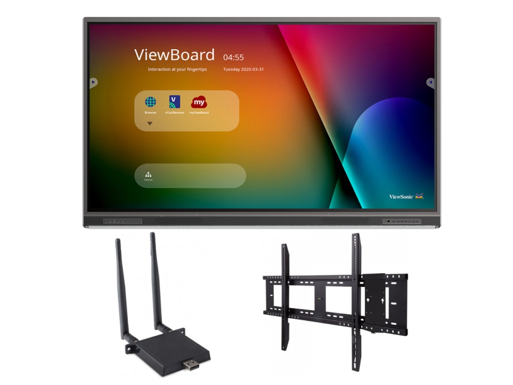 ViewSonic IFP7552-1C-E1 - 75" 4K Ultra HD Interactive Screen Bundle