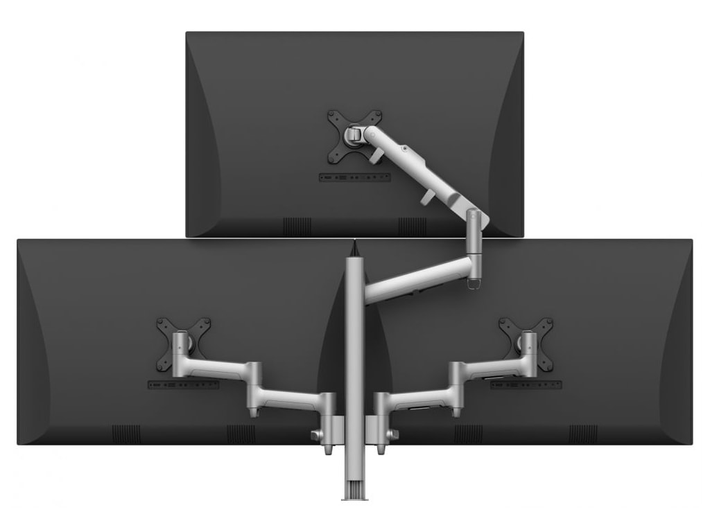 Atdec AWMS-3-D4651-H-S - Triple Pyramid Monitor Arms (Silver)
