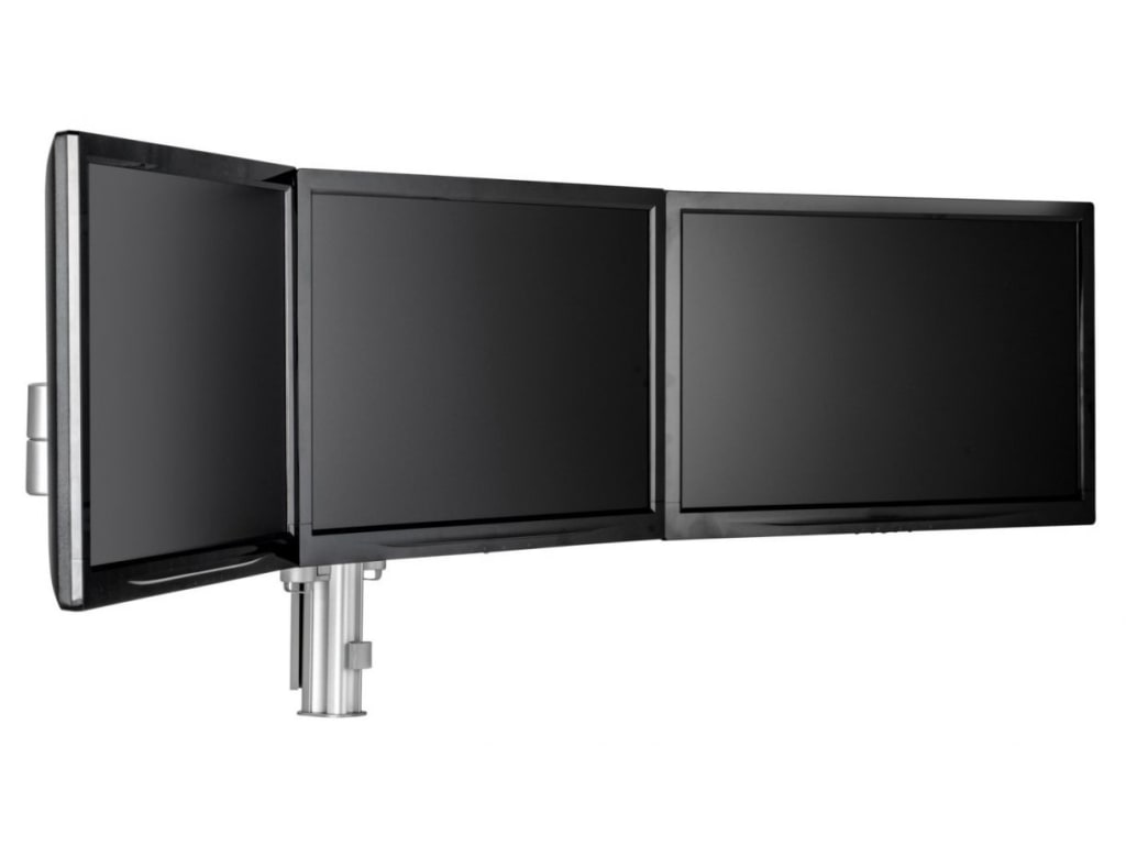 Atdec AWMS-3-13714-F-B Triple Monitor Arms - Black