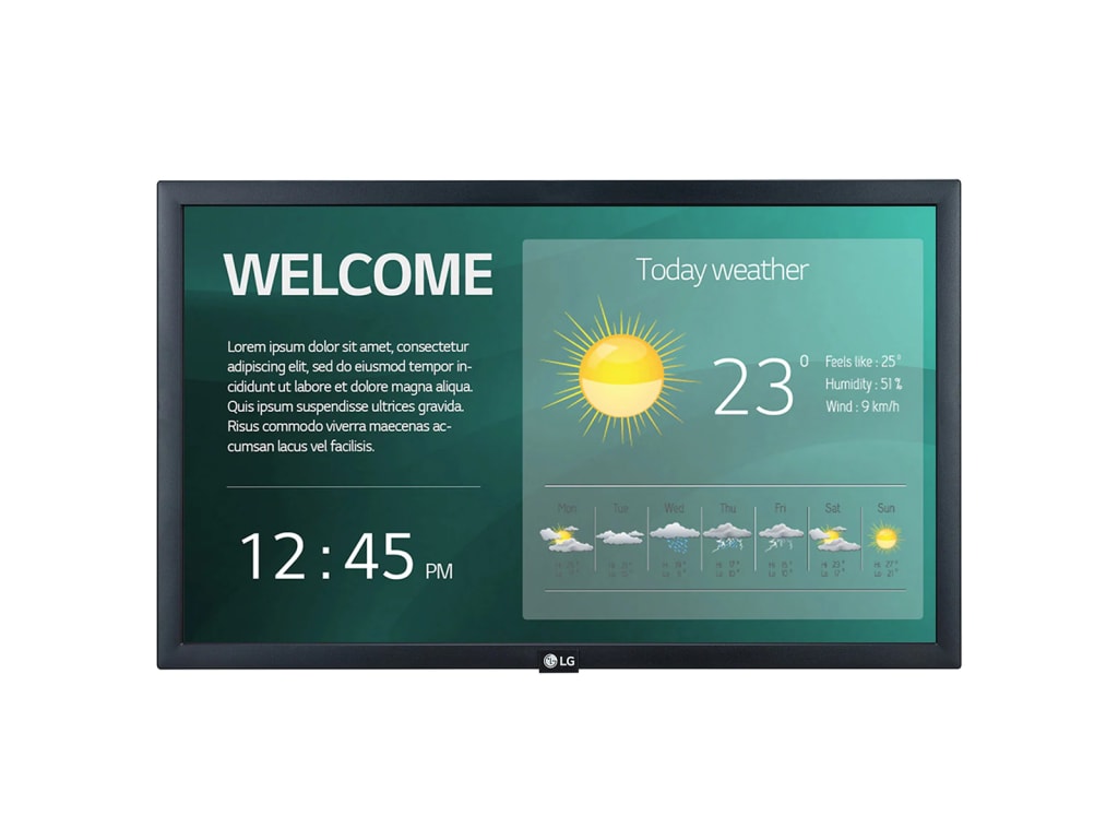 LG 22SM3G-B - 22-inch IPS FHD LED Backlit Digital Display with Embedded CMS and Built-in WiFi