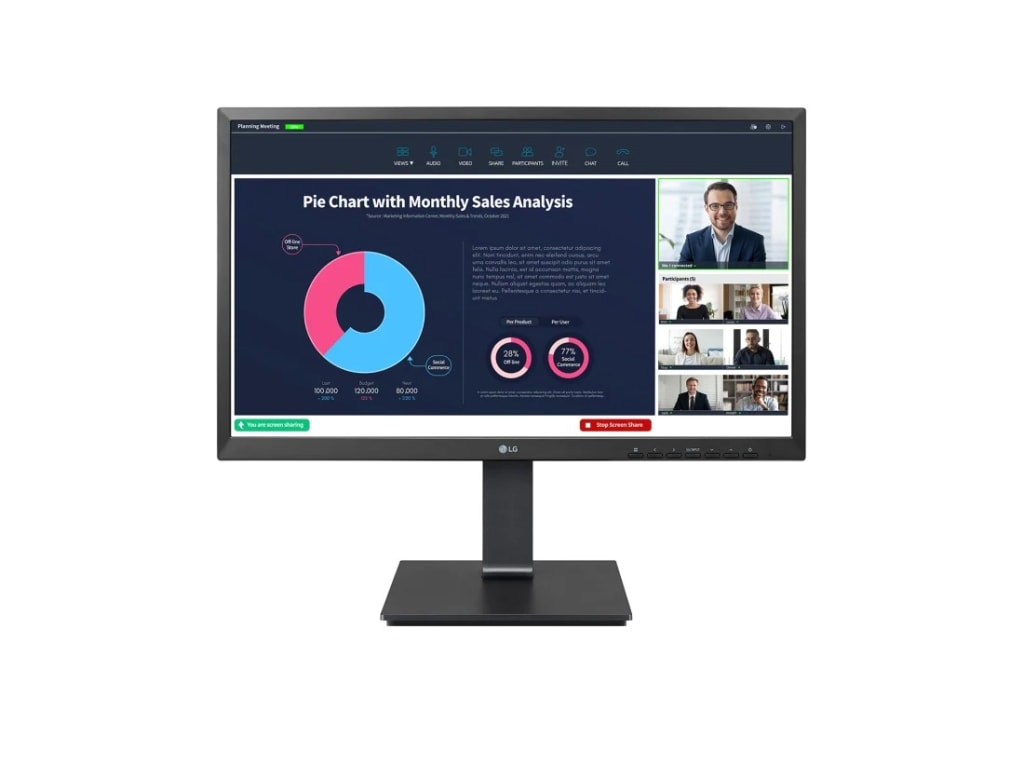 LG 24BP750C-B - 23.8” IPS Full HD Monitor with Built-in Webcam, Microphone, and USB Type-C