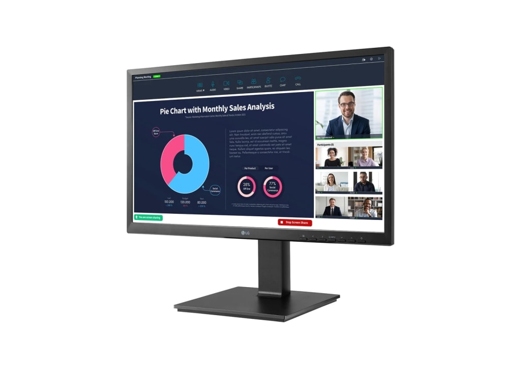 LG 24BP750C-B - 23.8” IPS Full HD Monitor with Built-in Webcam, Microphone, and USB Type-C