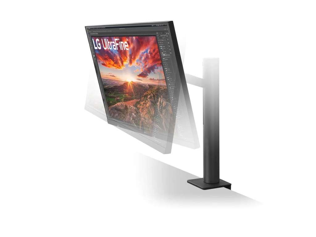 LG 27BN88U-B - 27” Ergo IPS UHD 4K Ultrafine Monitor with Ergonomic Stand and C-Clamp, USB Type-C, Vesa DisplayHDR 400