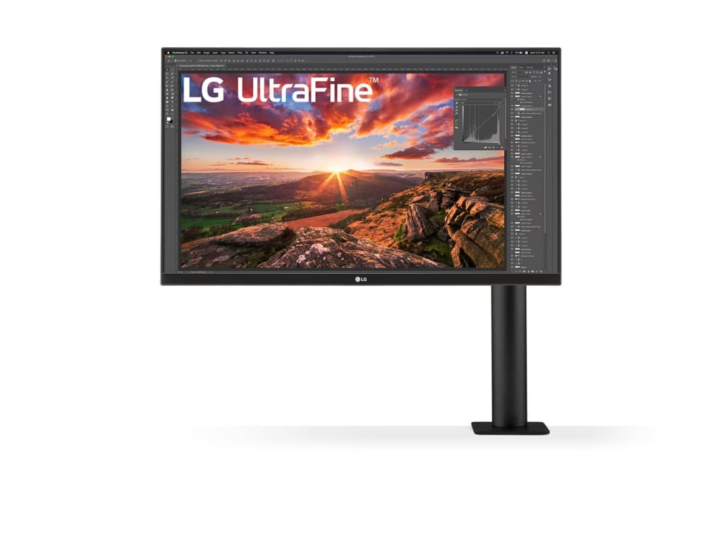 LG 27BN88U-B - 27” Ergo IPS UHD 4K Ultrafine Monitor with Ergonomic Stand and C-Clamp, USB Type-C, Vesa DisplayHDR 400