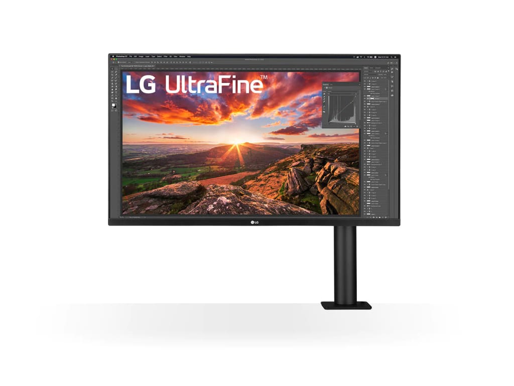 LG 32BN88U-B - 31.5” Ergo IPS UHD 4K Ultrafine Monitor with Ergonomic Stand and C-Clamp, USB Type-C, Vesa DisplayHDR 400