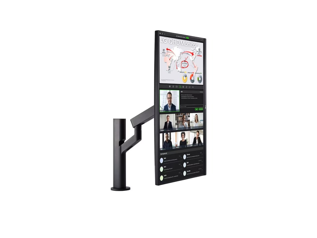 32 Portrait Monitor LG 32BP88Q-B - 32-inch QHD IPS Ergo Monitor with Ergonomic Stand, USB