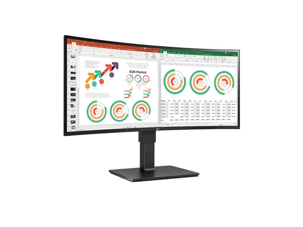 LG 34BN77C-B - 34-inch IPS QHD UltraWide Curved Monitor with 21:9 Aspect Ratio