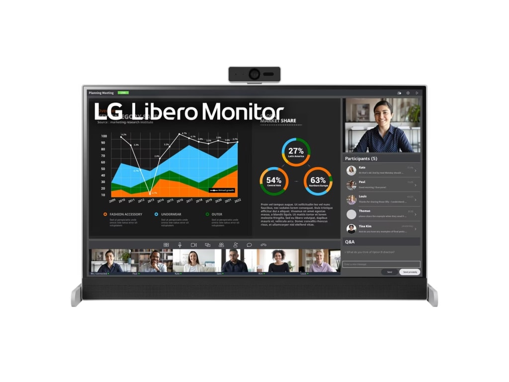 LG 27BQ70QCS - 27" QHD Libero Monitor with Detachable Full HD Webcam